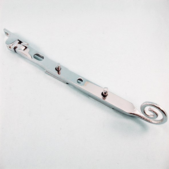 THD087/CP • 200mm • Polished Chrome • Curly Tail End Casement Stay